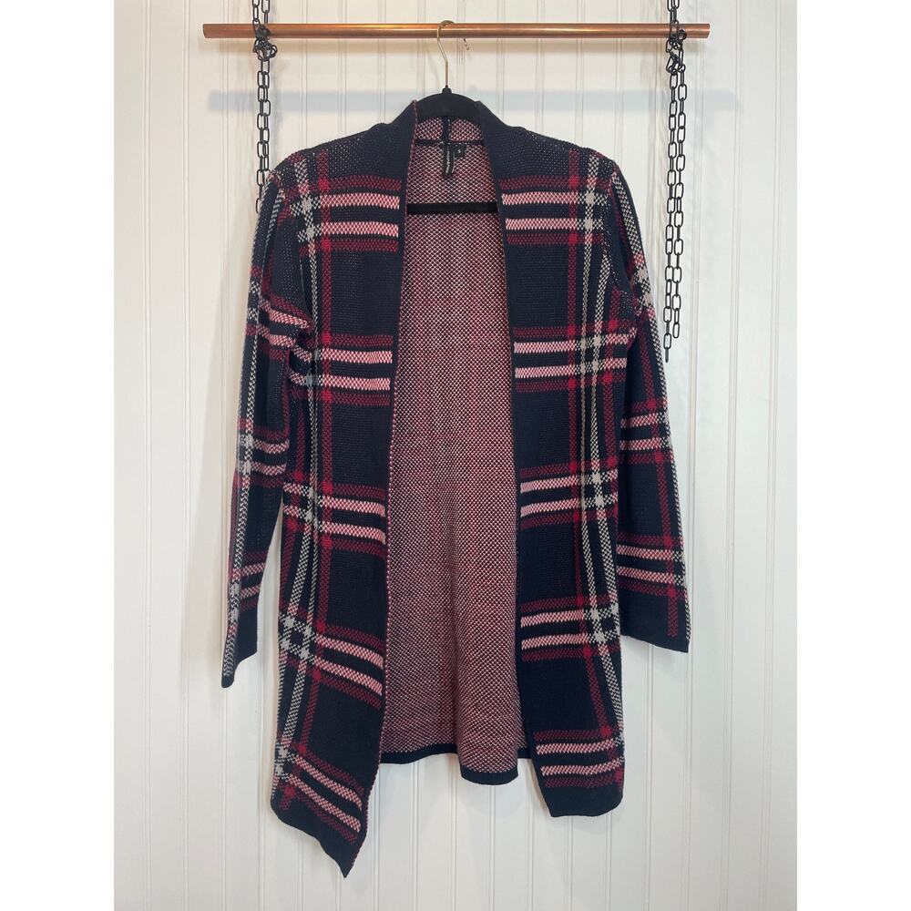Moon & Madison Black & Red Buffalo Plaid Cotton Open Cardigan Size XS